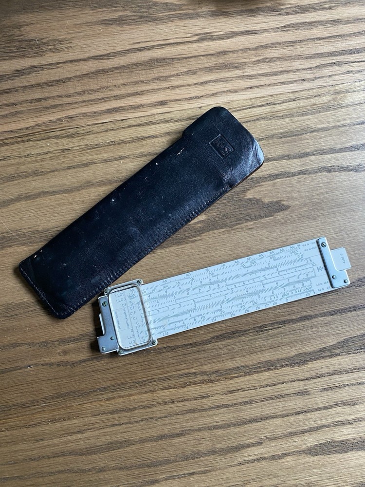 Vintage Frederick Post Versalog Slide 1460 Leather Case Engineering Tools