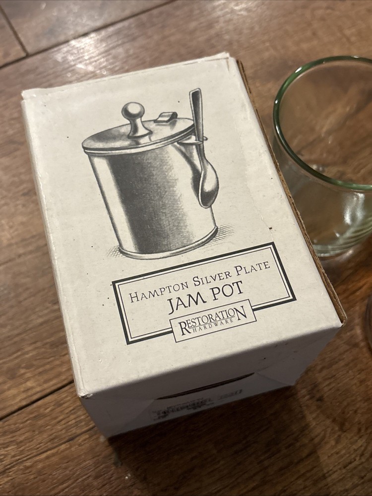 Restoration Hardware Hampton Silver Plate Lidded Jam Pot Complete