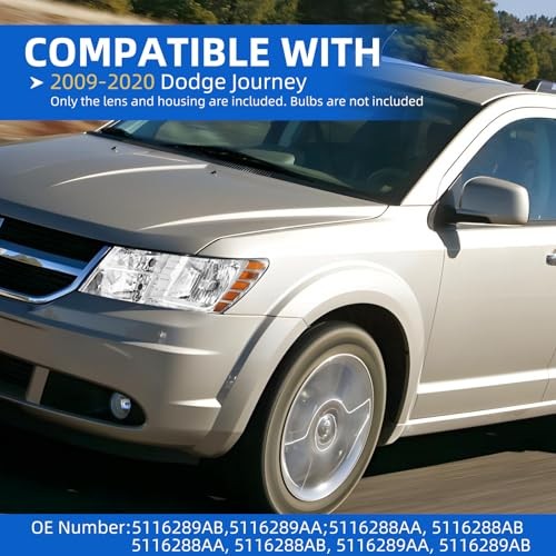 Headlight Assembly Compatible with 2009-2020 Dodge Journey Driver Left Side