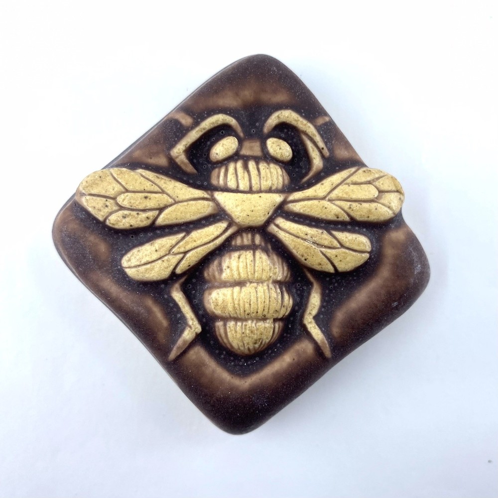 Bee 2x2” Ceramic Art Tile By Gretchen Kramp