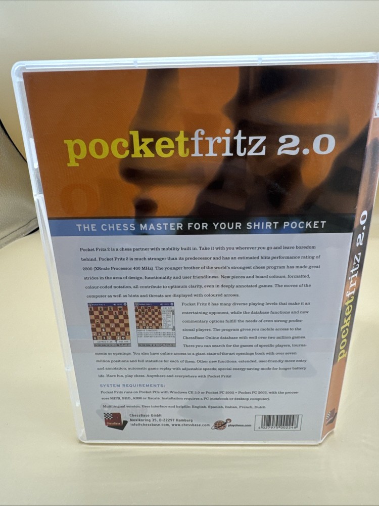 Pocket Fritz 2.0 Chess Program For PDA - Windows CE 3.0 2003 - Chessbase -