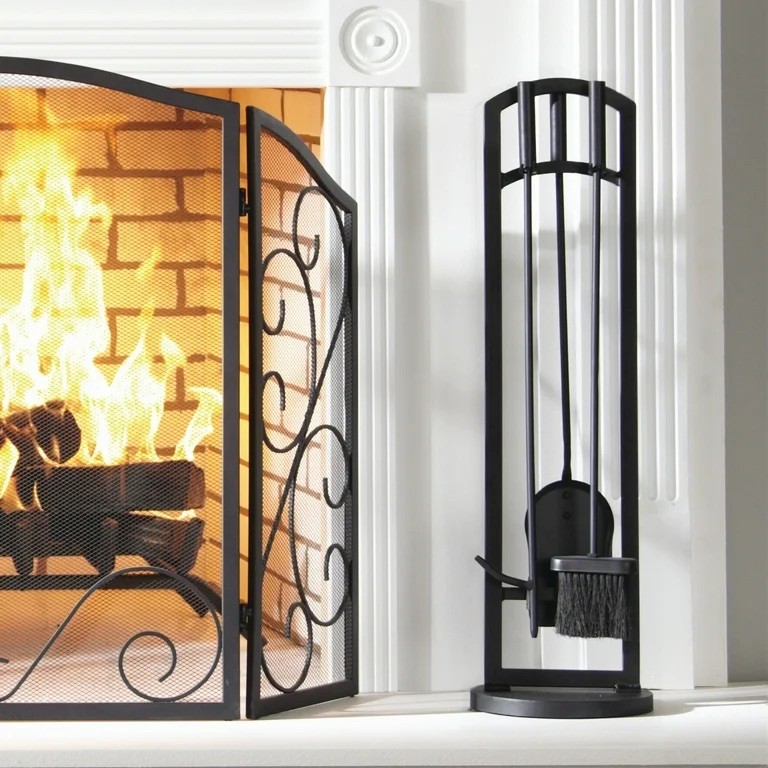 Pleasant Hearth Arched 4-Piece Fireplace Tool Set NEW