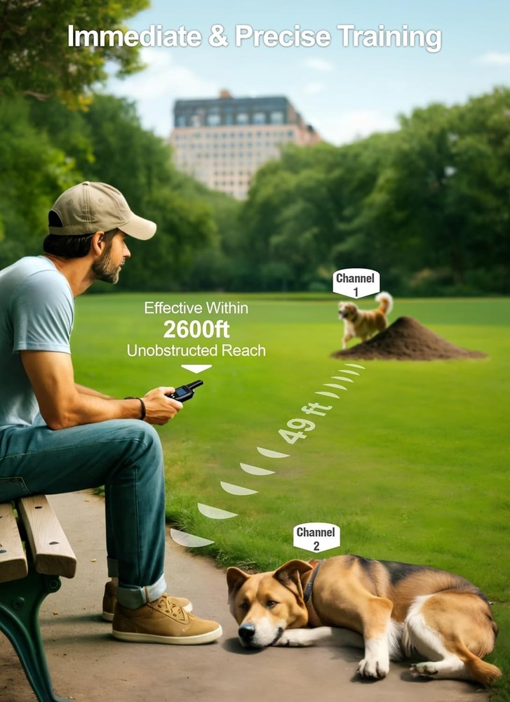 Dual Pack Dog Training Collar - Shock, Vibrate, Beep Modes