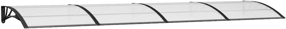 Door Canopy Black PC Large Durable Door Canopy Rectangular