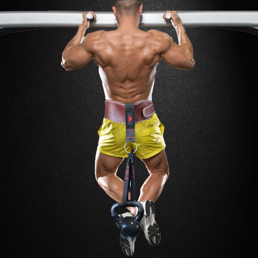 Weightlifting Belt Dip Belt Attachment, Double-Layered Webbing Strap