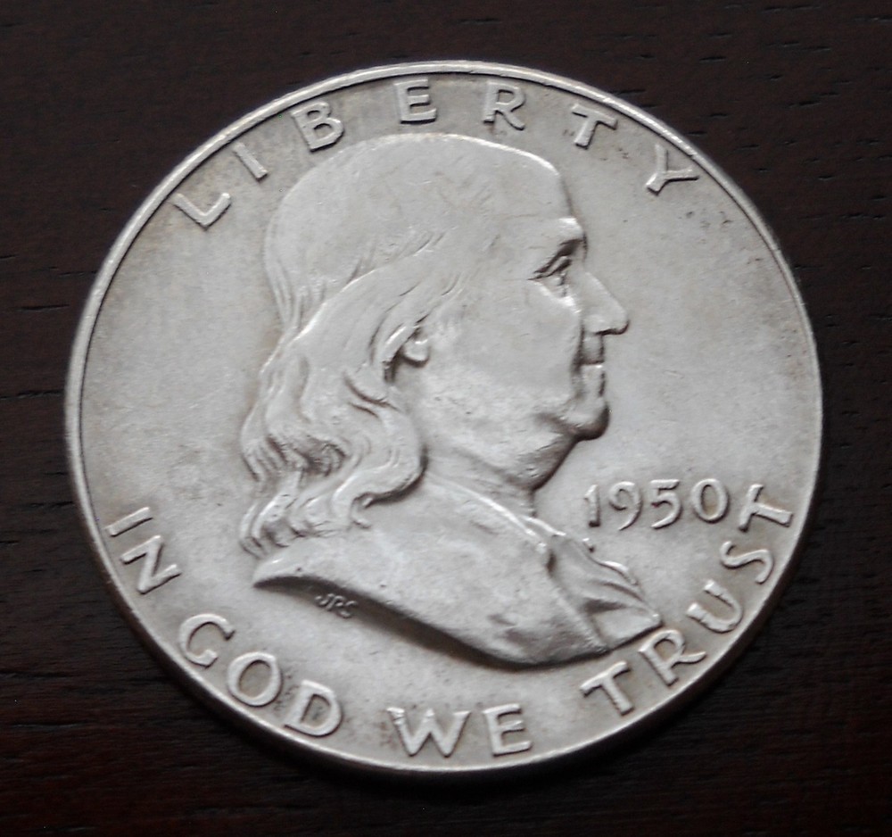 1950 Benjamin Franklin Half Dollar BU Uncirculated 90% Silver Coin