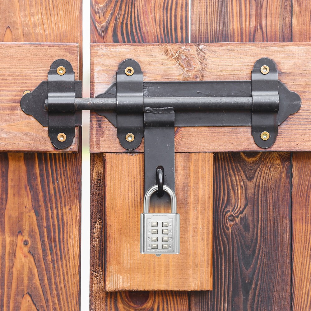 3Pcs Push Button Combination Padlock 8-Digit 4-Position Lock Silver