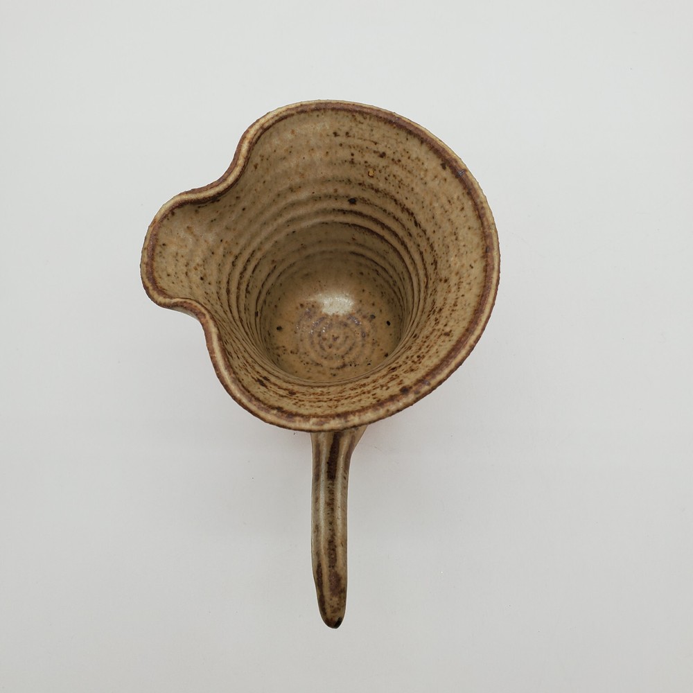 Signed Handmade Stoneware Glazed Pottery Dipper