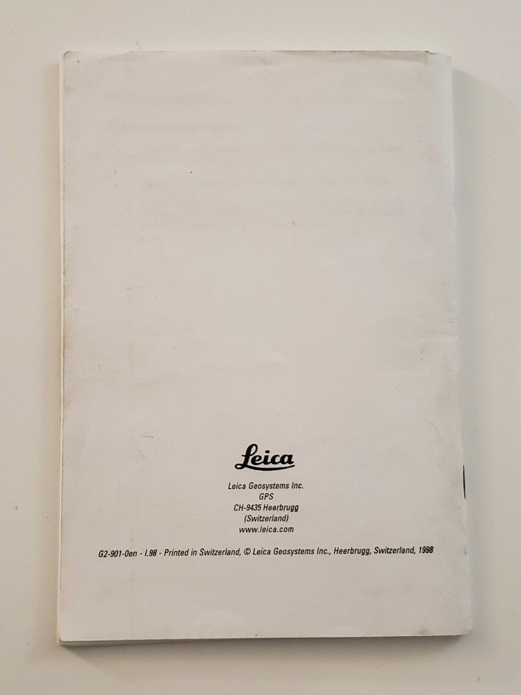 LEICA GPS SYSTEM 300 Getting Started Book in good condition.