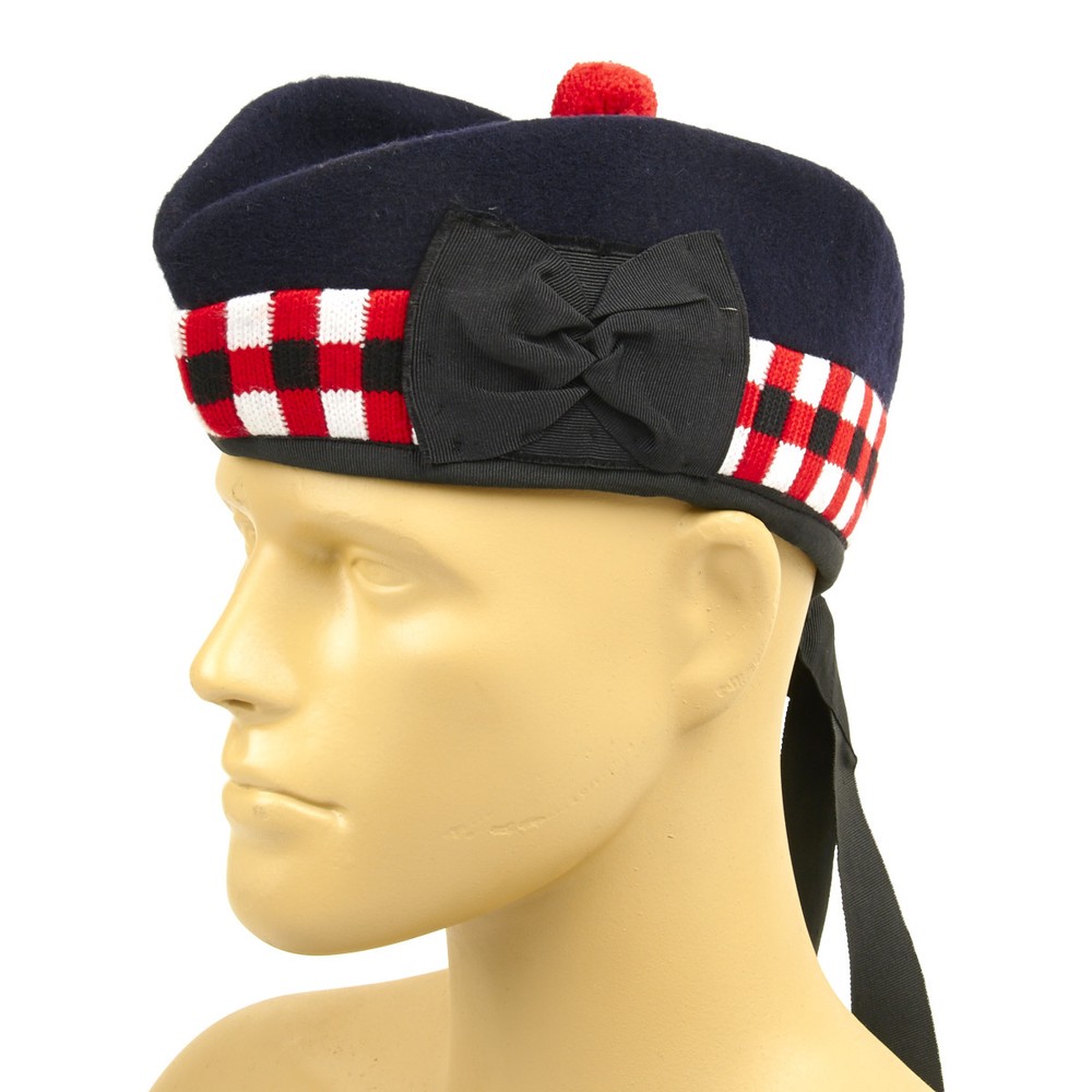 British Glengarry Checker Board Side Cap- Size 7 (56 cm)