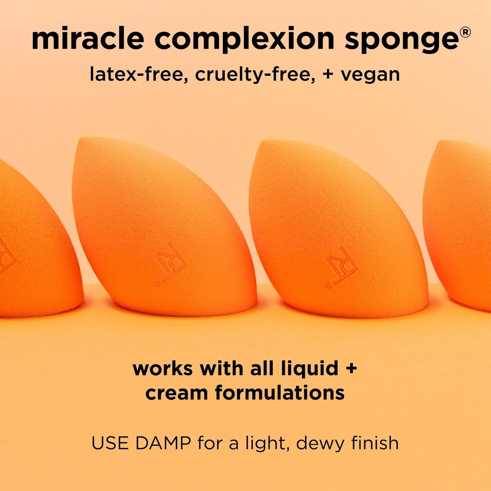 Real Techniques Iconic Blend + Set Makeup Sponge Duo, Orange & Pink, 2 Count