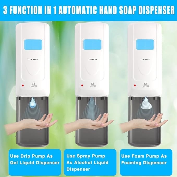 Touchless Automatic Foaming Hand Soap Dispenser Wall Mount, Motion Sensor Foam