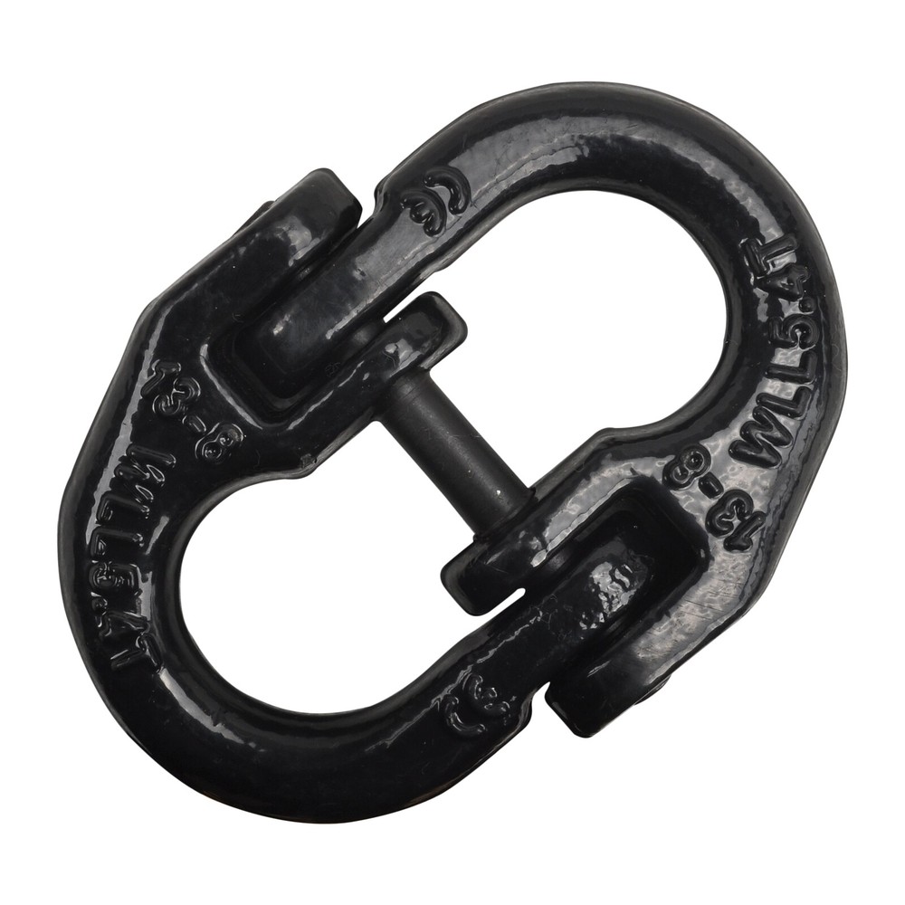 2x Black 1/2" Tow Hitch Chain Coupling Link G80 grade 80 Hammer Lock Connector