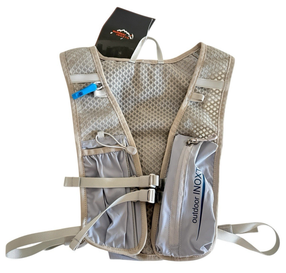 New Inoxto Gray Running Hydration Vest Backpack