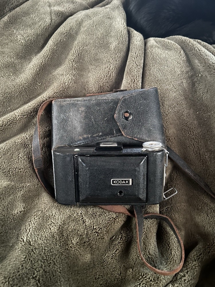 Vintage Kodak Camera With Leather Case & Light Meter