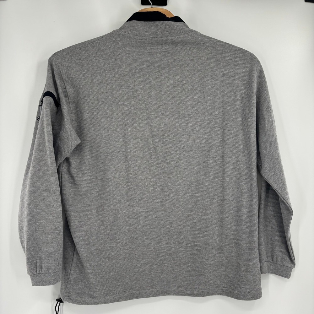 Carbon 2 Cobalt Mens Large Solid Gray 1/4 Zip Long Sleeve Pullover Sweater