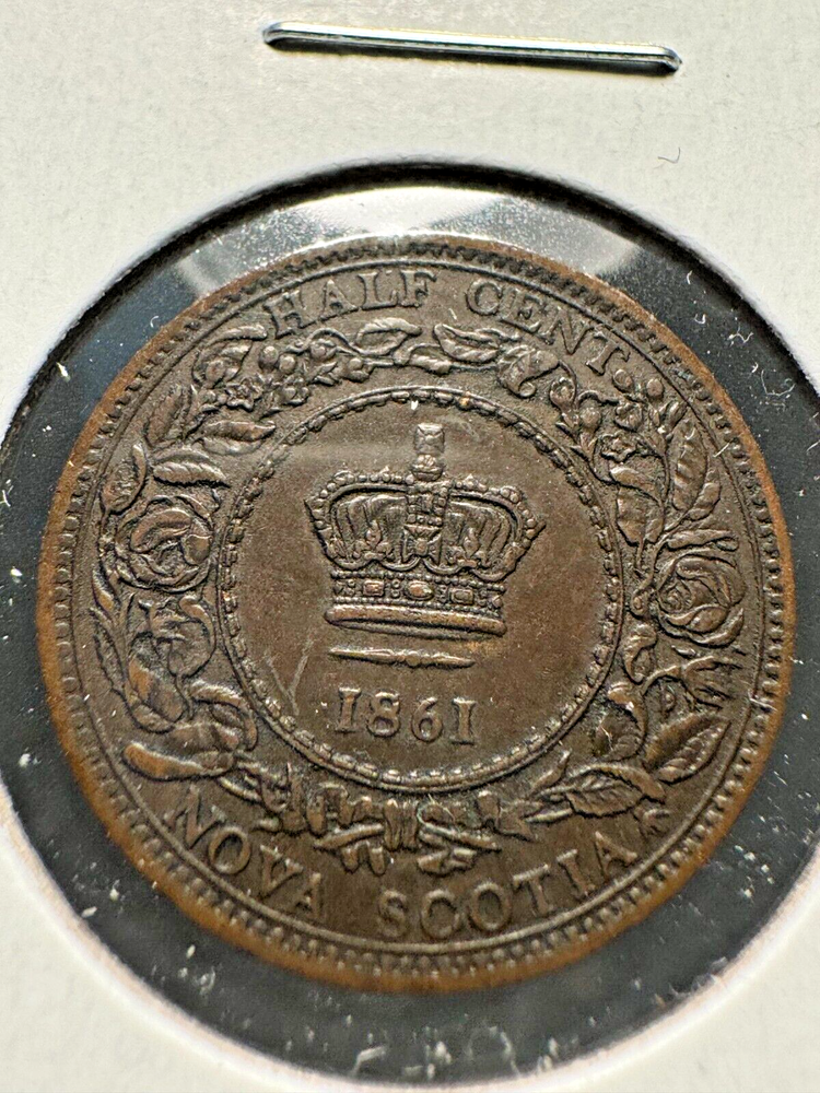 1861 1/2 HALF CENT NOVA SCOTIA HIGH GRADE!