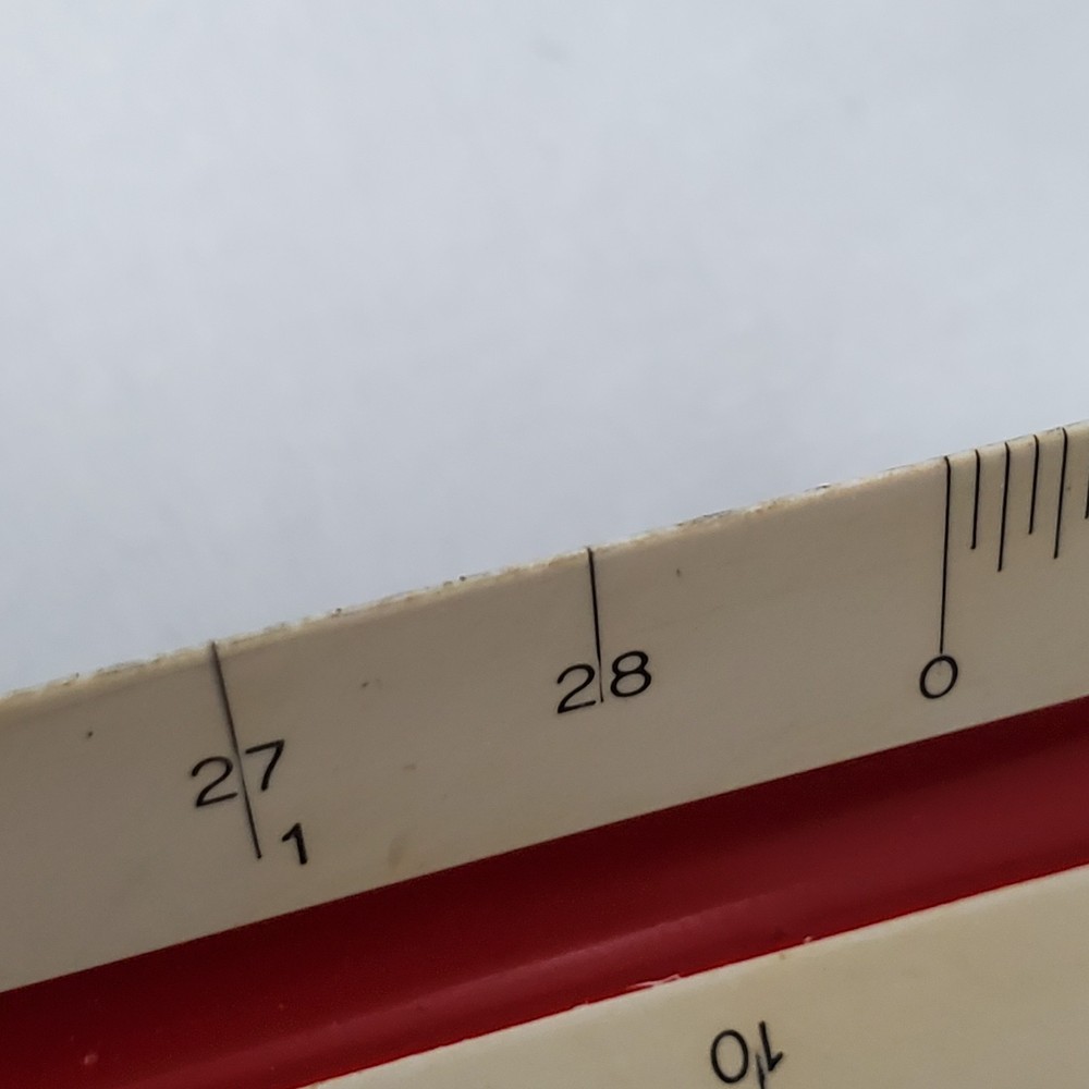 Faber Castell Triangular Engineering Ruler w/ Green Box 883/72 Germany Vintage