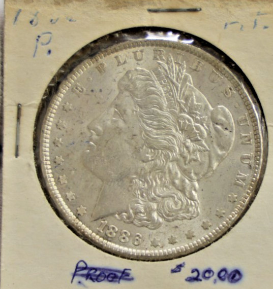 1886 US Morgan Silver Dollar $1 Nice AU