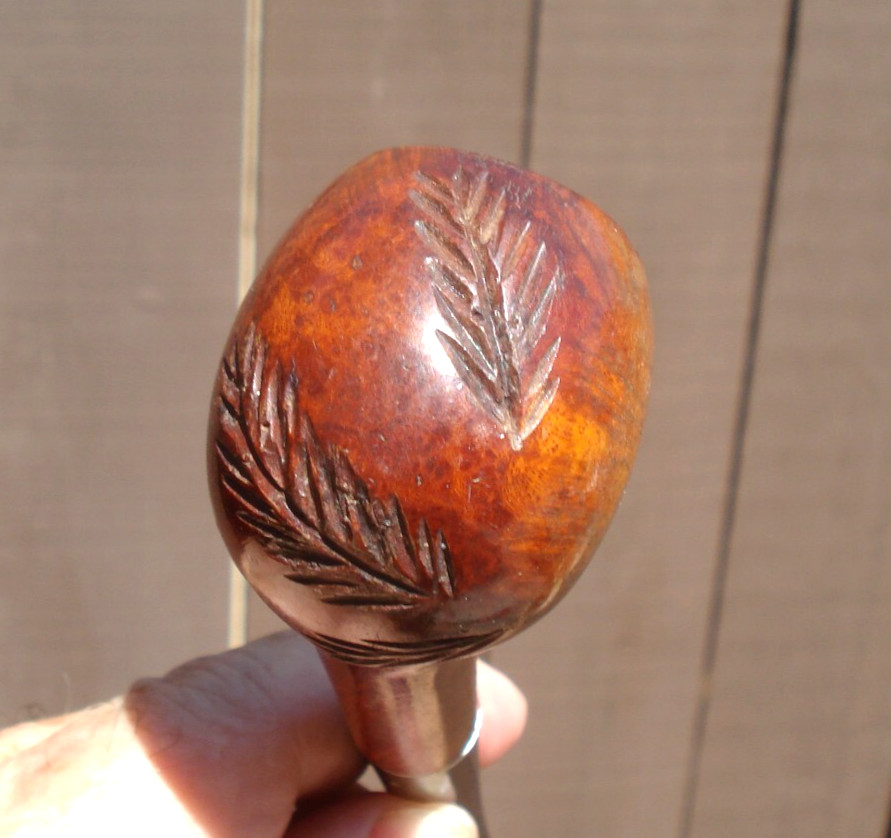 Vintage, used, MEDICO Imported Briar Smoking Pipe with leaf pattern