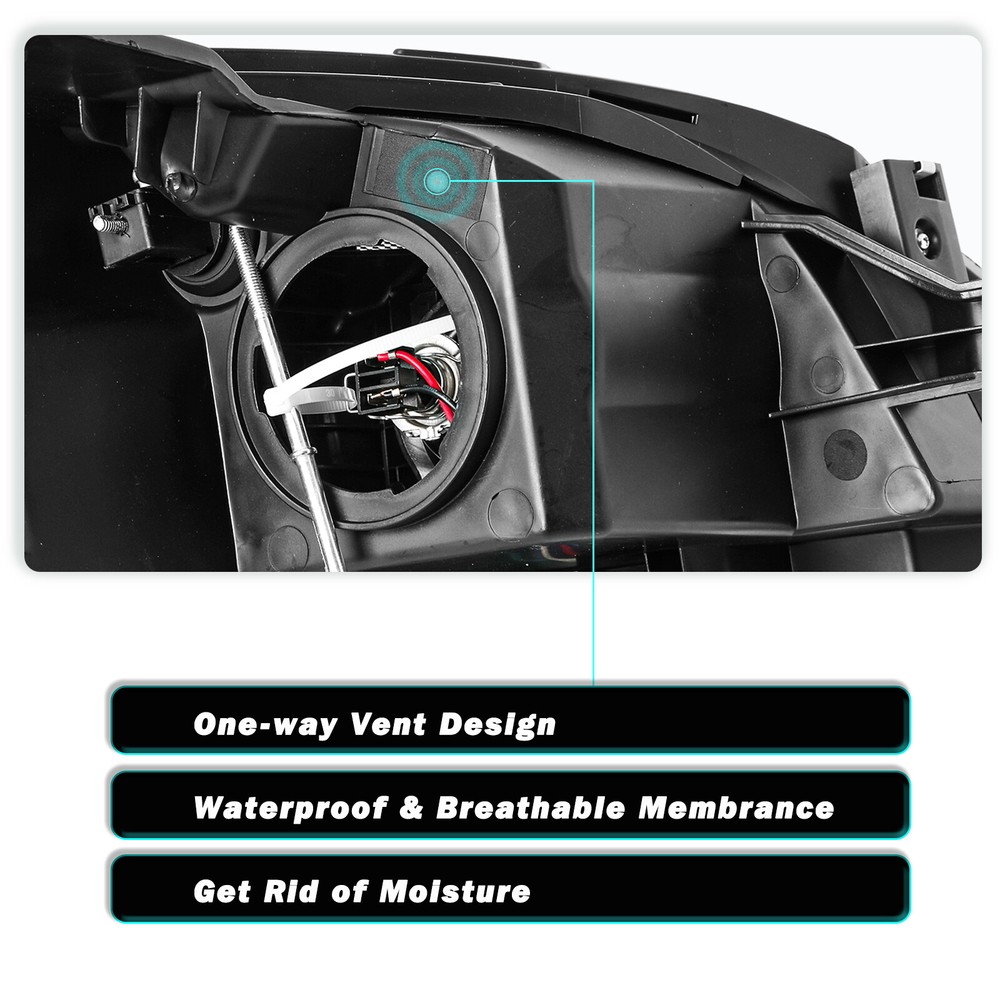 For GMC Acadia 2007-2012 Projector W/ Bulbs Clear Pair Headlights Left+Right