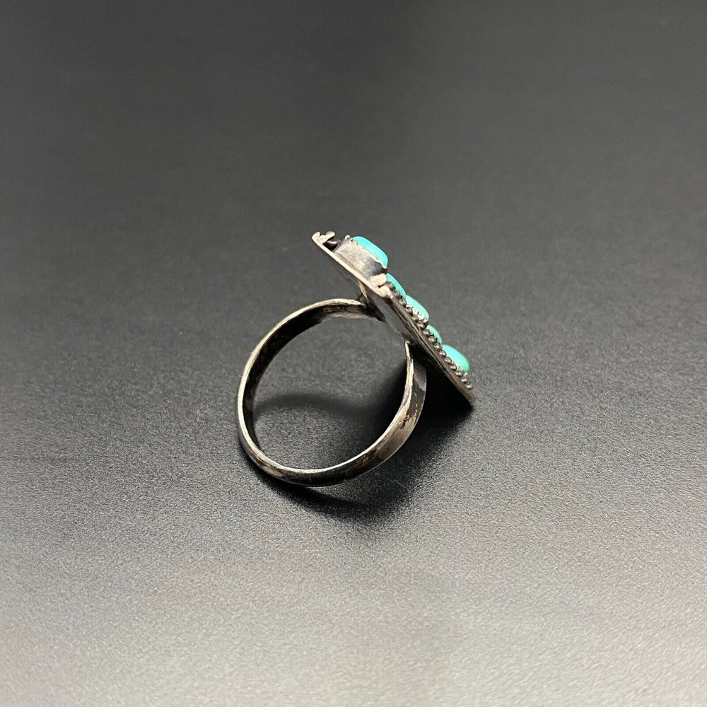 Vintage Navajo Native Turquoise Silver Ring Size 6