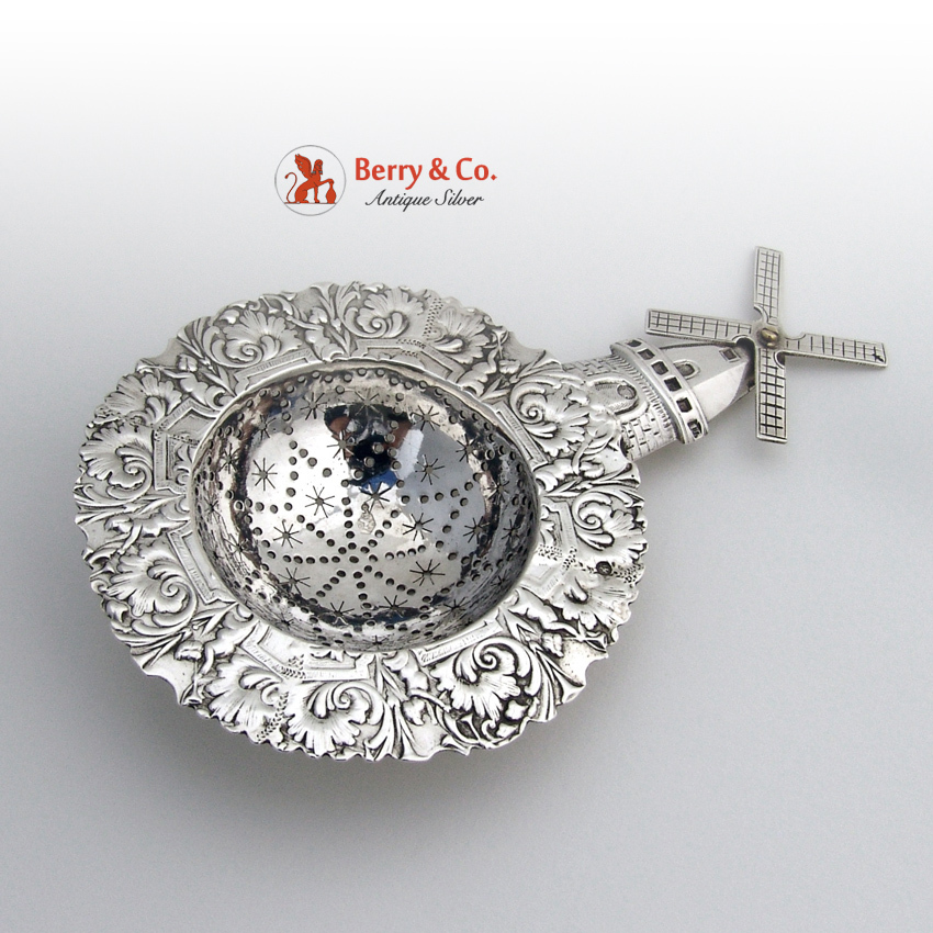 Dutch Windmill Tea Strainer 833 Standard Silver 1899