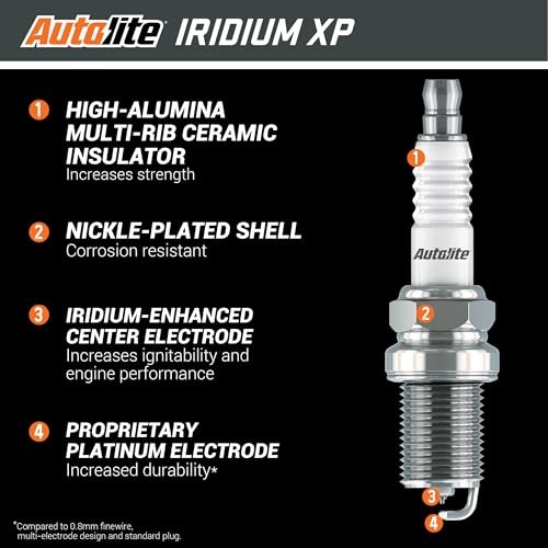 Autolite Iridium XP Automotive Replacement Spark Plugs, XP106 (4 Pack)