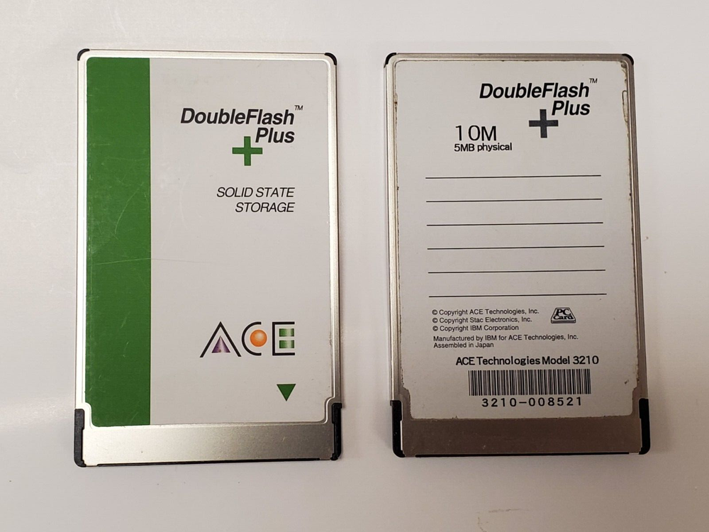 Ace Technologies 10MB Double Flash Plus Solid State Storage PCMCIA Card 3210