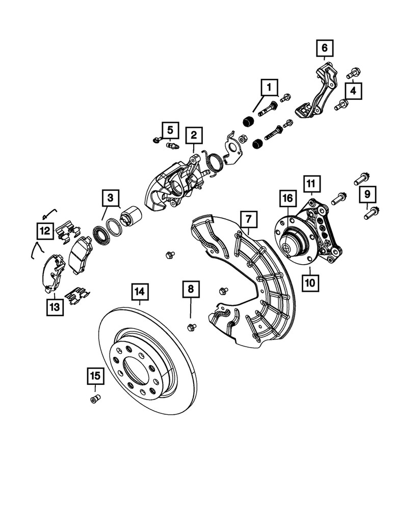 Genuine Mopar Disc Brake Caliper Assembly Left 68163785AB