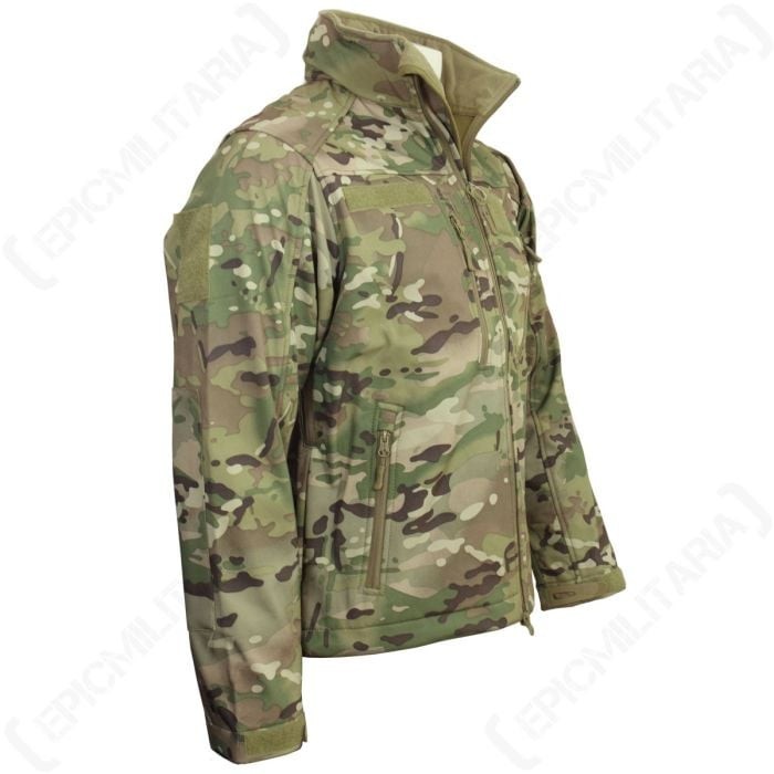 Multitarn Camo Softshell SCU Jacket - Windproof - Water Resistant - Zip Pockets