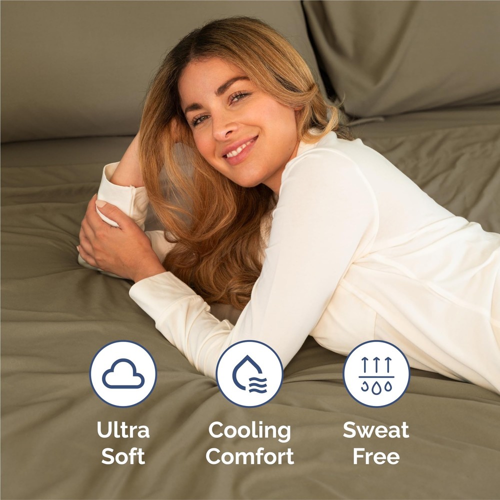 Split King Size 5 Piece Sheet Set - Comfy Breathable Cooling Bed Sheets Set ...