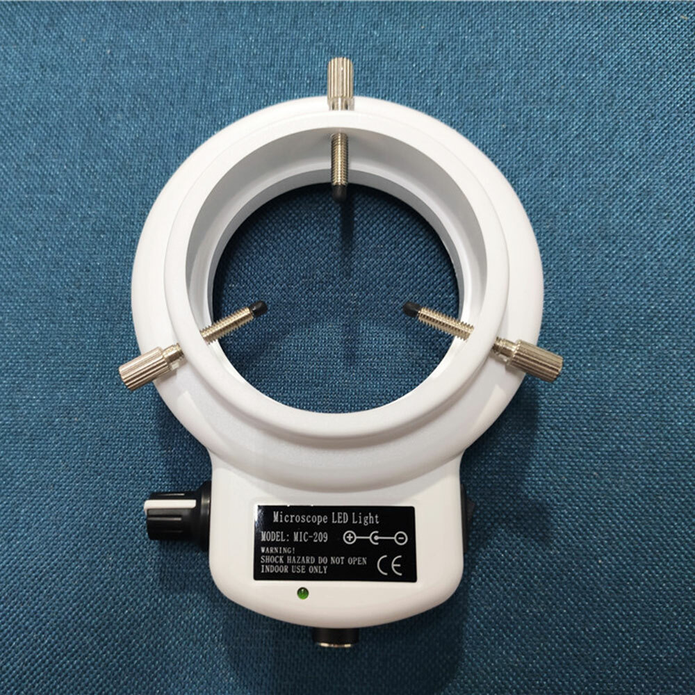 White 144 LED Bulbs Microscope Ring Light Illuminator Lamp Adjustable US Plug