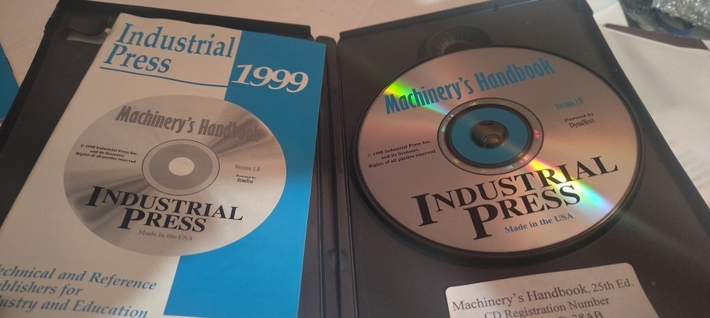 Machinery's Handbook Version 1.0 Software CD ROM for Older Windows Systems