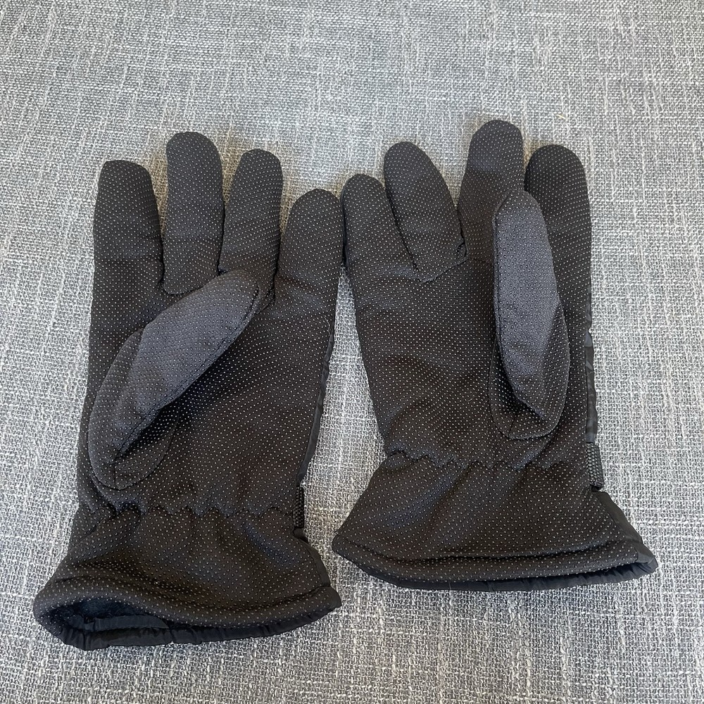 Black Winter Gloves Fleece Lined Size M