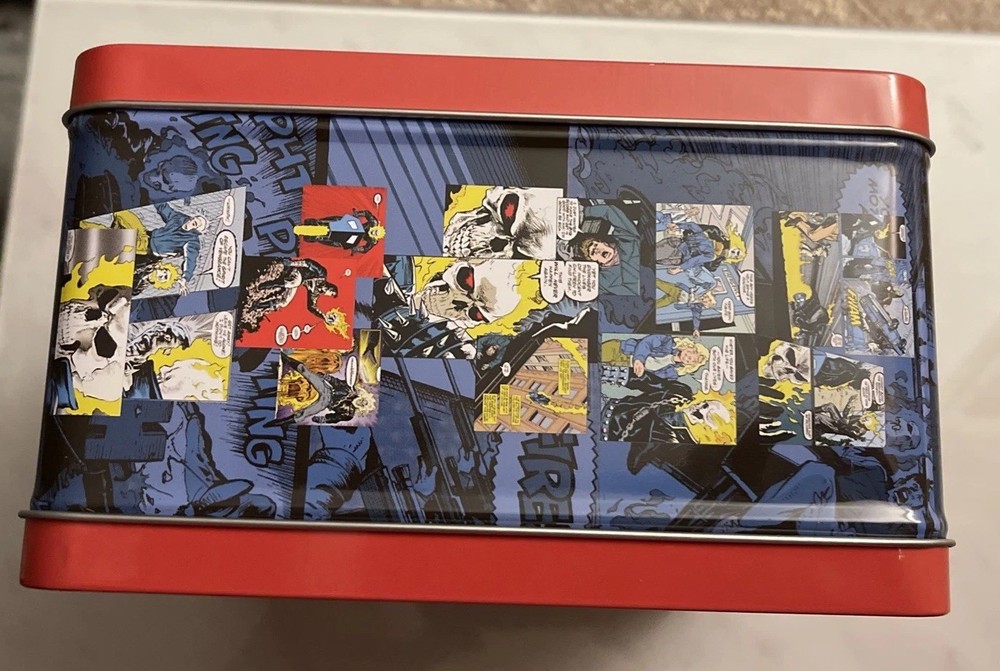 This is a Surreal Entertainment Ghost Rider Tin Titans lunchbox