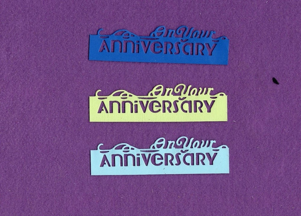 ANNIVERSARY 2 die cuts scrapbook cards