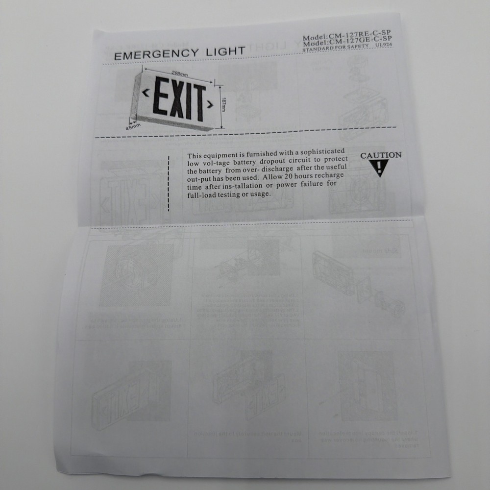 6 Pack LED Exit Sign Emergency Light Battery Backup 120/277V UL Red Double Face