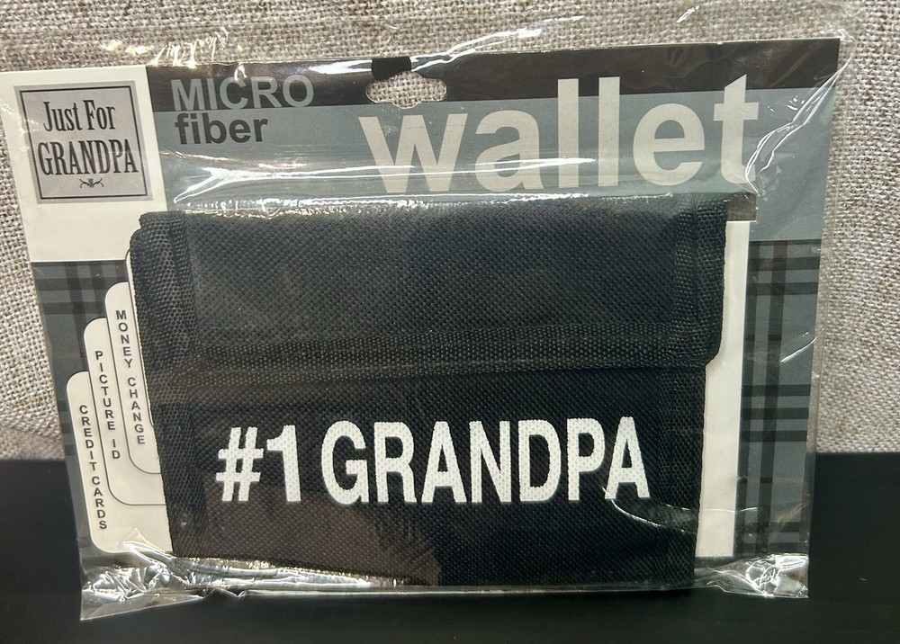 #1 Grandpa Microfiber Black Wallet