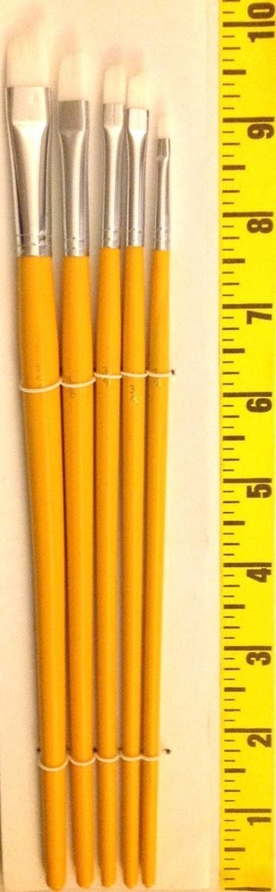 Angular Flat Paint Brushes Synthetic Hair 5pcs - 5 Sets (ART140)