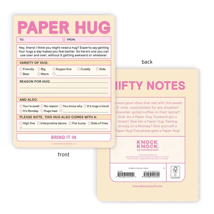 Knock Knock Paper Hug Nifty Notepad