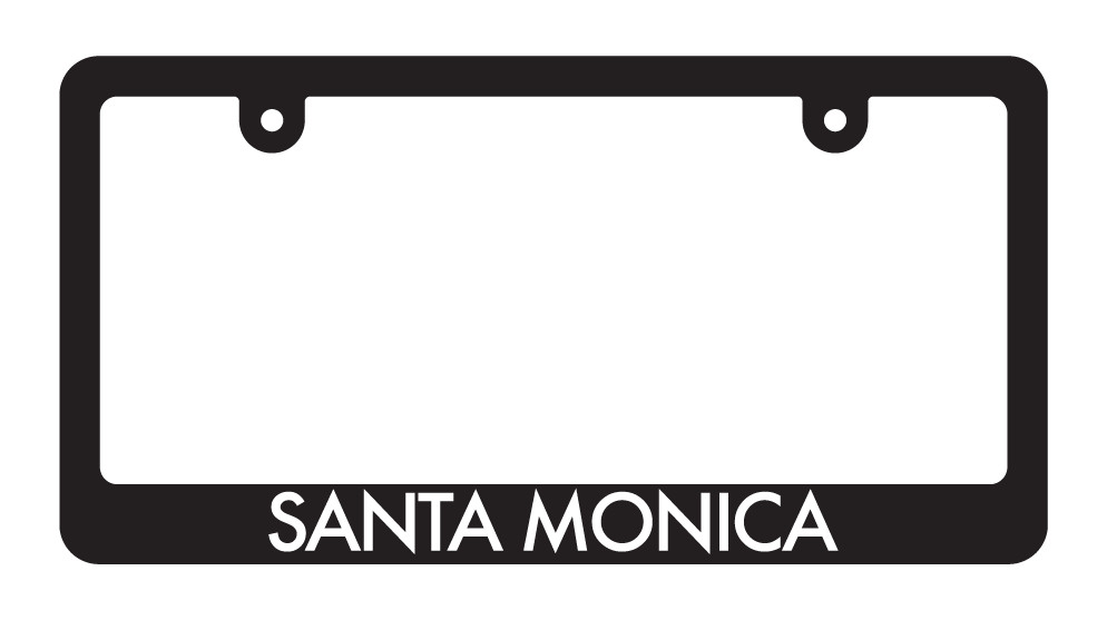 Santa Monica Glossy Black License Plate Frame