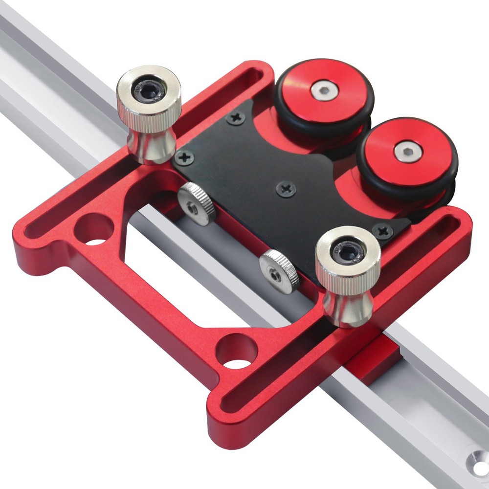 Double Wheel Sliding Feeding Guide Roller Feather Board Tool Table Saw Router