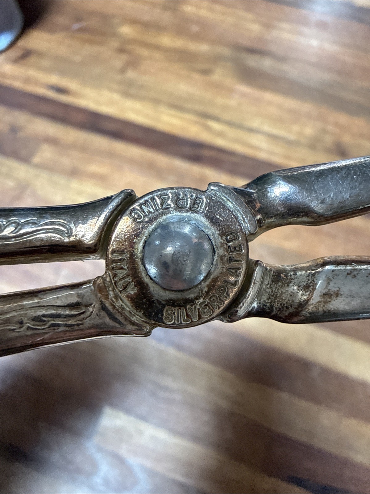 EP Zinc Italy Vintage Silver Plated Pastry / Salad Tongs Scissor Style