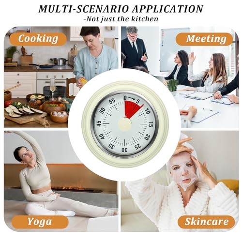 Kitchen Timer for Cooking,Chef Cooking Timer Clock with Loud Alarm, 60 White