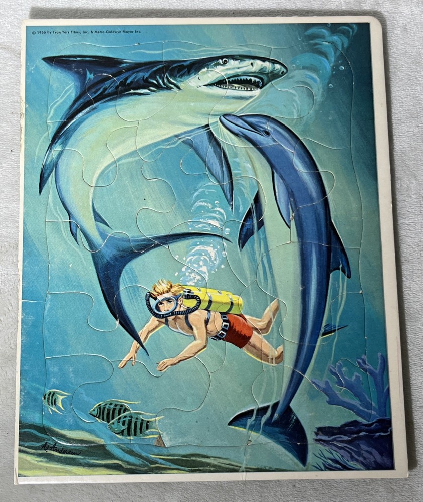 Whitman 4 Flipper Frame-Tray Puzzles 1966 Complete Vintage