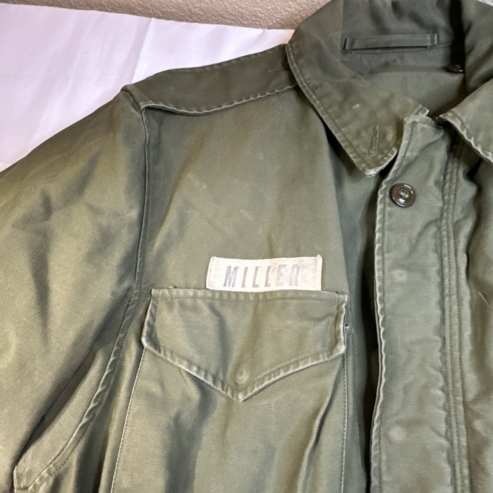 Vintage U.S. Army Miller Shell Field Jacket Green Military Medium Regular