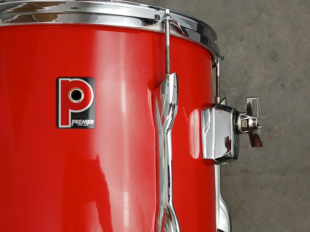 PREMIER 13" RED TOM DRUM, ENGLAND