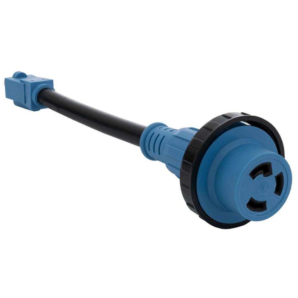 RV Locking Power Adapter 15A Male to 30A Female 12" Dogbone Shore Power