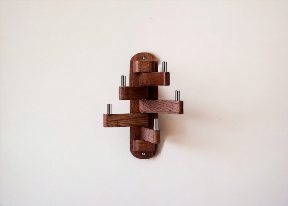 Walnut coat rack , Personalized coat rack , Swivel coat rack